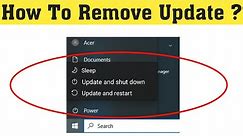 How To Remove Windows 10 - "Update And Shut down" - "Update and Restart" Option - How To Fix