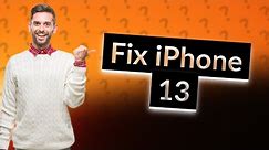 How do you fix a water damaged iPhone 13?