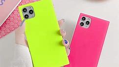 Neon Yellow Pink Square Phone Case for iPhone 11 Pro Max Xs