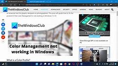 Color Management not working in Windows 11/10