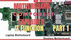 Basic motherboard components explained AND it functions