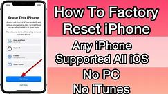 How To Reset Any iPhone Without Passcode & computer| How To Factory Reset Any iPhone 2024
