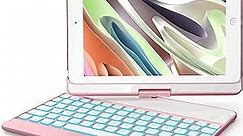 GreenLaw iPad 9.7 inch Case with Keyboard, iPad 6th 2018/ 5th 2017, 360° Rotation, 7 Color Backlit, Wireless Bluetooth, Auto Wake/Sleep, for iPad 6th/5th, iPad Pro 9.7/Air 2/Air, Rose Gold