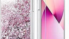 Caka Case Compatible for iPhone 13 Mini Glitter Phone Case Girly Women Bling Sparkle Flowing Floating Quicksand Waterfall Clear Soft TPU Case Cover for iPhone 13 Mini (5.4 inches) (Rose Gold)