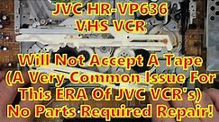 JVC HR VP636U VHS VCR. Wont take a tape or eject a tape. VERY common issue with this series of VCR.