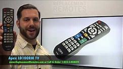 APEX LD100RM TV Remote Control - www.ReplacementRemotes.com