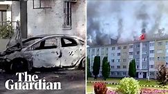 Buildings on fire after strikes in Russian border region of Belgorod