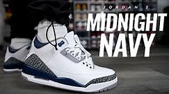 Air Jordan 3 MIDNIGHT NAVY Review & On Feet! The QUALITY Is AMAZING But Not WORTH $200!