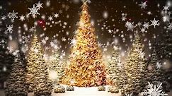 Snowflakes Falling Christmas Trees Motion Graphic Video Loop Free Download HD