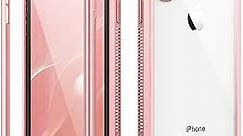 Dexnor iPhone XR Case with Screen Protector Clear Rugged 360 Full Body Protective Shockproof Hard Back Defender 2 in 1 Dual Layer Heavy Duty Bumper Cover Case for iPhone XR 6.1"- Pink
