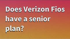 Does Verizon Fios have a senior plan?