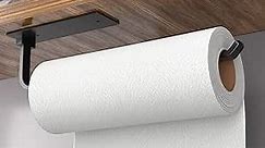 Paper Towel Holder - Self-Adhesive or Drilling, Matte Black Paper Towel Rack Under Cabinet for Kitchen, Upgraded Aluminum Kitchen Roll Holder - Lighter but Stronger Than Stainless Steel!