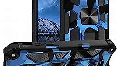 for iPhone 8 Plus Case, iPhone 7 Plus/6 Plus/6s Plus Case Military Grade with Kickstand Camouflage Anti-Drop Shock Absorption Rugged Case for iPhone 8 Plus/7 Plus/6 Plus (Blue)