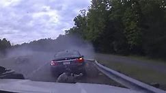 Wild video shows Virginia police officer's extremely close call during traffic stop