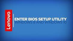 How To - Enter The BIOS Setup Utility In Windows 8 And Windows 10