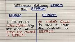 Difference Between EPROM and EEPROM | Types of ROM | Types of Memory
