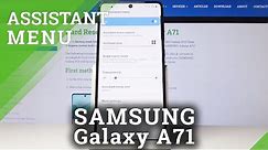 Assistant Menu in Samsung Galaxy A71 – Set Up Assistant Button