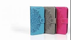 Compatible with iPhone 7 Case, iPhone 8 Wallet Case PU Embossed Butterfly Flower Leather Detachable Wallet with Card Holder and ID Slot Cover for iPhone 7 & iPhone 8 4.7 inch Blue