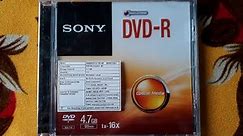 Sony DVD-R Blank Disc Unboxing