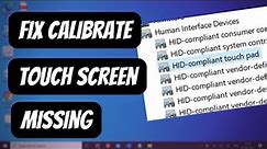 Fix Calibrate Touch Screen Missing in Windows 11/10