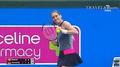 Andrea Petkovic dances in mid-match - Kooyong Classic
