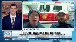 3 people rescued after falling through frozen South Dakota dam