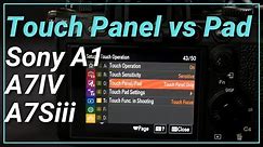 Touch Panel vs Touch Pad: Sony A1 Sony A7IV Video Settings
