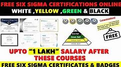 Six Sigma Free Online Course with Certificate on White, Yellow, Green and Black Belt - #SixSigma