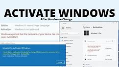 Activate Windows for Free | Activate Windows after a hardware change