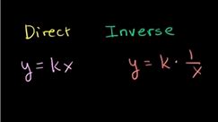 Intro to direct & inverse variation