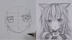 How to Draw cute Anime Girl with ease ! 🐱| ss_art1