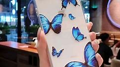 LCHULLE Girly Case for iPhone 6 Plus iPhone 6S Plus Case Cute Blue Butterfly Pattern Design Crystal Clear Girls Women Soft TPU Rubber Shockproof Anti-Scratch Protective Cover for iPhone 6 Plus/6S Plus