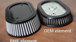 Fuel Moto BMF air filter elements for Harley Ventilator, FM AC/DC, and S&S Stealth air cleaners.