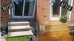 Concrete Stairs Makeover With Wood Decking
