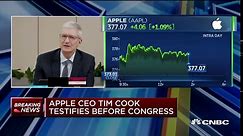 Apple CEO Tim Cook delivers his opening statement to Congress