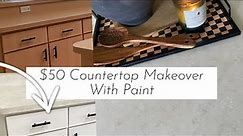 NO FUMES $50 I Painted Our Countertops! DIY Easy Countertop Paint High End Look Kitchen Makeover