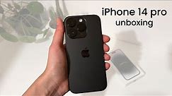 @Apple iPhone 14 Pro space black aesthetic unboxing // setup + camera test