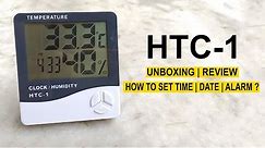 HTC-1 Temperature Clock Humidity time Setting In Hindi And Review