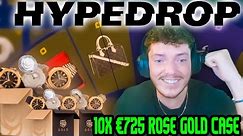 I opened TEN ROSE GOLD CASES with $8,000+ BALANCE! (HYPEDROP #32)
