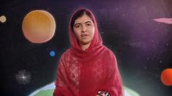 Malala introducing the The Worlds Largest Lesson