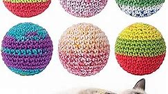 Retro Shaw Cat Toys Balls, Woolen Yarn Cat Ball Toy with Bell Inside, Cat Toys for Indoor Cats, Interactive Cat Chew Toys for Kitty Kitten, 6 Pack