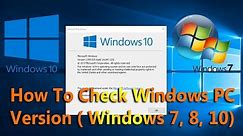 How to Check Windows Version, 32 bit or 64 bit ?
