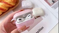 Olytop for Cute Glitter Airpods Pro 2nd/1st Generation Case with Cleaner Pen, Shell Pattern Airpods iPod Pro 2 Gen Cover Protective Skin Girl Women with Luxury Pearl Keychain 2023/2022/2019 - Pink