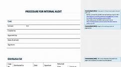 Procedure for Internal Audit [ISO 9001 templates]