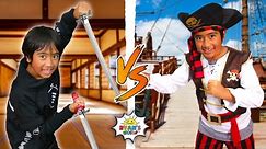 Ryan's Pirate vs Ninja Challenge!