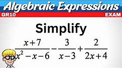 Simplify Grade 10 Algebraic Expressions
