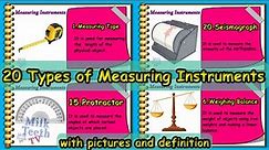 20 Types of Measuring Instruments for kids | Devices and Instruments used to measure things