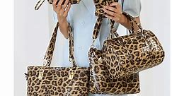ZiMing Women 6-Pcs Leopard Print Handbag Set Zipper Purses