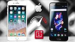 iPhone 8 Plus vs OnePlus 5 Speedtest Comparison - Title Defended?