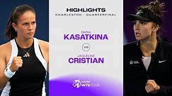Daria Kasatkina vs. Jaqueline Cristian | 2024 Charleston Quarterfinal | WTA Match Highlights